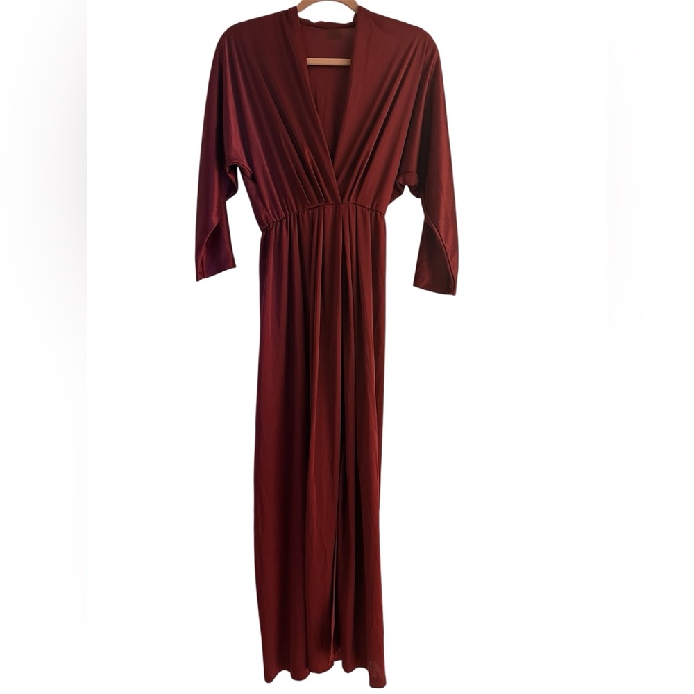 Vintage JCPenney Women's Column Dress- Union Made! Burgundy- 7/8 🕺 - Picture 4 of 8